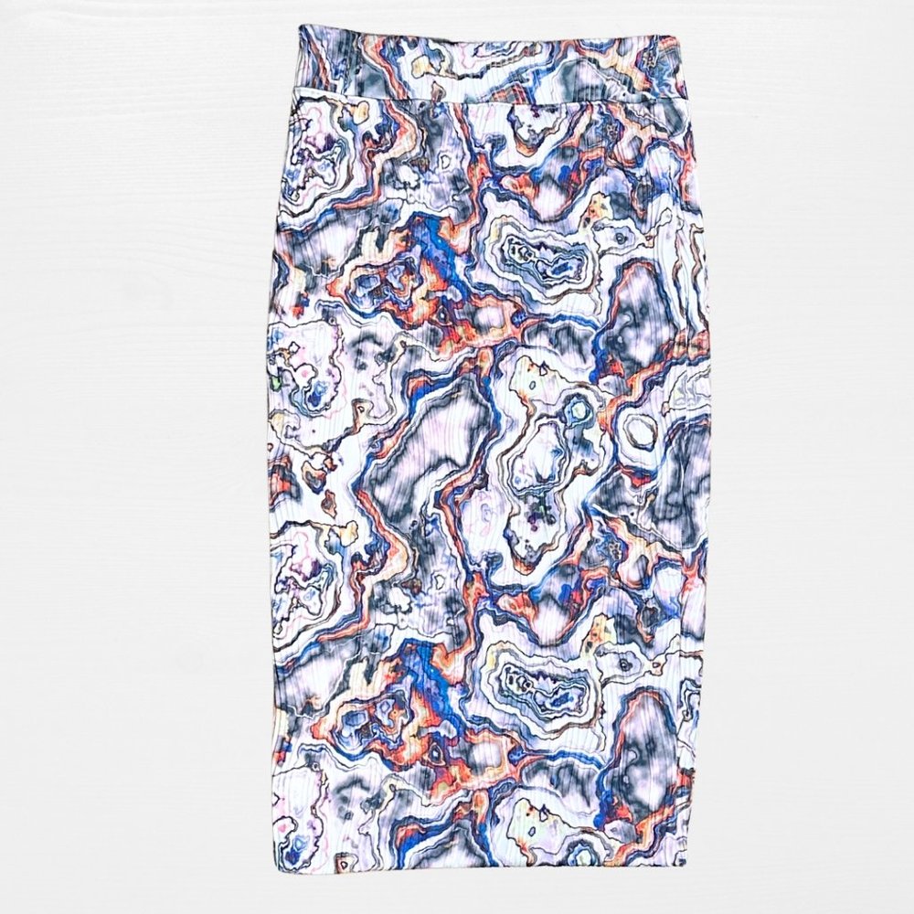 SOLD mermaidcore watercolor pencil skirt leith size large - Picture 2 of 7